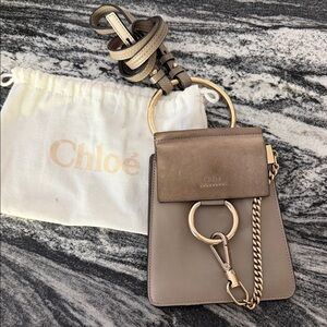 Chloe Taupe and Brown Crossbody Bag